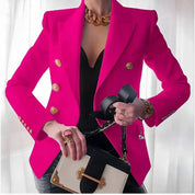 Arabella Fontaine-Lacroix | Black Double-Breasted Blazer with Gold Buttons