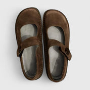 Odette Wyndbourne | Green Leather Mary Jane Orthopedic Flats