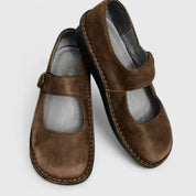 Odette Wyndbourne | Green Leather Mary Jane Orthopedic Flats