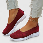 Clotilde Faversham | Purple Knit Slip-On Flat Sneakers