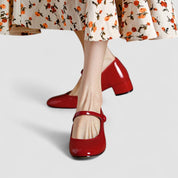 Celestine Fairfax | Black Patent Mary Jane Block Heel