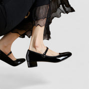 Celestine Fairfax | Black Patent Mary Jane Block Heel