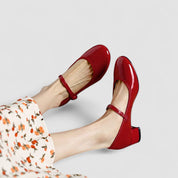 Celestine Fairfax | Black Patent Mary Jane Block Heel