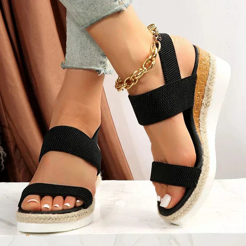 Viviane Somerfort | Orthopedic Platform Sandals in Beige