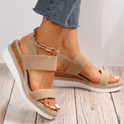 Viviane Somerfort | Orthopedic Platform Sandals in Beige