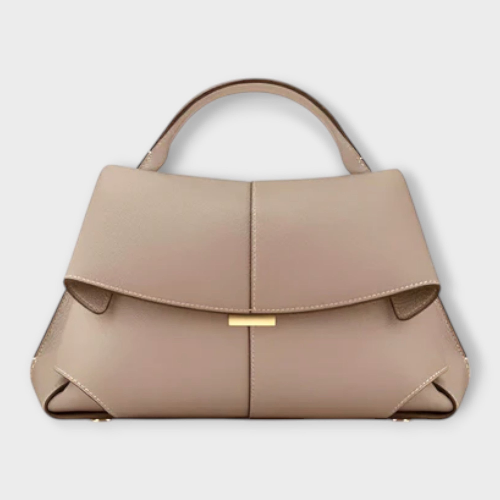 Valentina Rossetti | Black Structured Top Handle Handbag with Gold Hardware