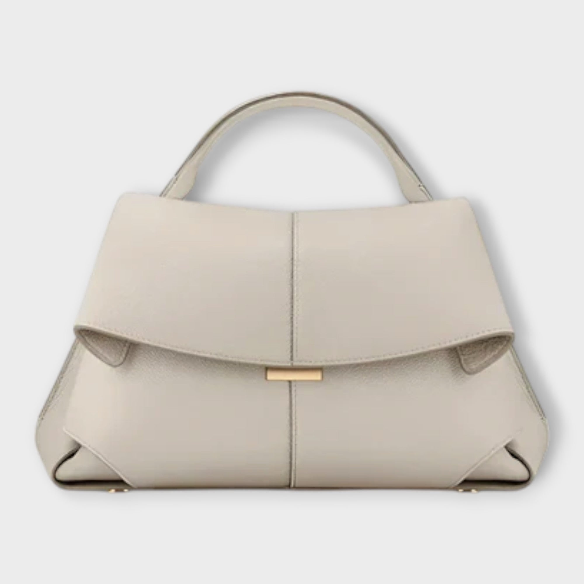 Valentina Rossetti | Black Structured Top Handle Handbag with Gold Hardware