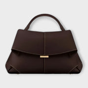 Valentina Rossetti | Black Structured Top Handle Handbag with Gold Hardware