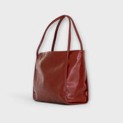 Eloise Marchetti | Black Faux Leather Oversized Tote Bag