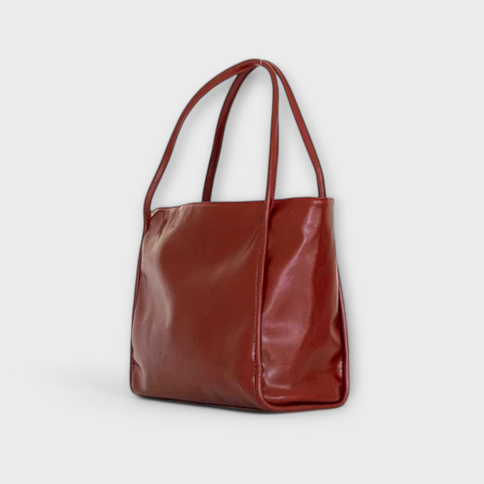 Eloise Marchetti | Black Faux Leather Oversized Tote Bag