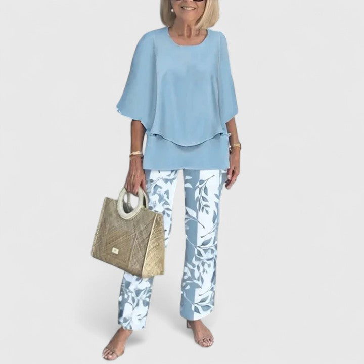 Harriet Stanbourne | Sage Green Floral Print Two-Piece Set