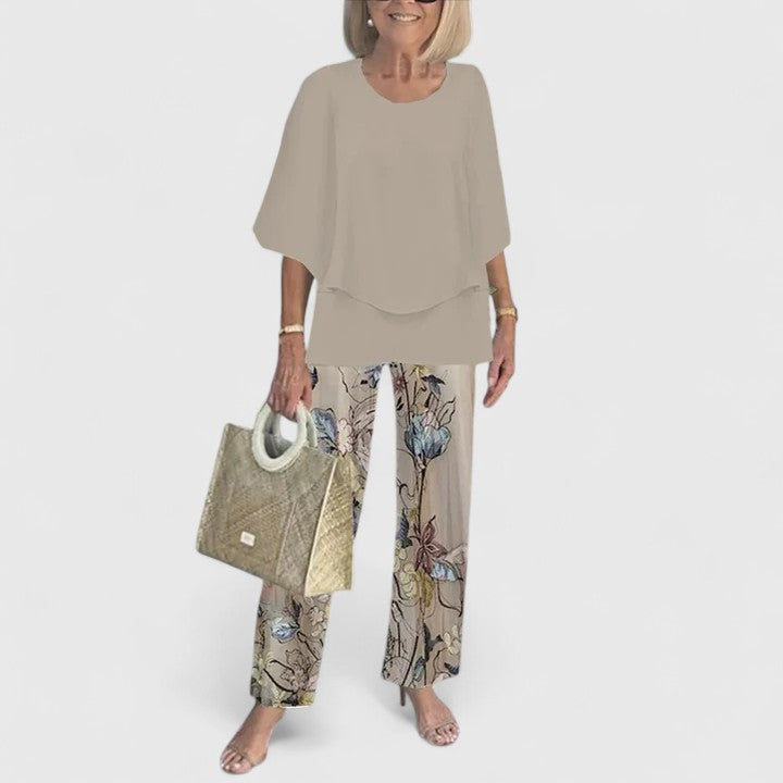 Harriet Stanbourne | Sage Green Floral Print Two-Piece Set