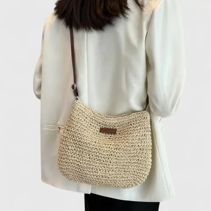Seraphine Duvall | Woven Straw Crossbody Shoulder Bag