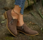 Thérèse Beaumont | Orthopedic Zip-Up Suede Ankle Boots