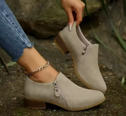 Thérèse Beaumont | Orthopedic Zip-Up Suede Ankle Boots