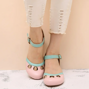 Cecile Morvannes | Green Orthopedic Low-Heeled Sandals for Women