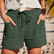 Lisette Fontenoire | Pink Cotton Gauze Drawstring Shorts