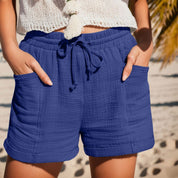 Lisette Fontenoire | Pink Cotton Gauze Drawstring Shorts